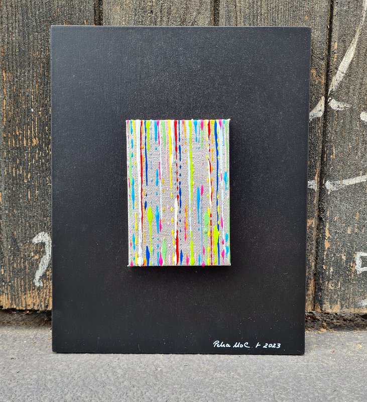 Coloured lines 64 2023, 22x17, Acryl-Lack auf LW,  € 69 